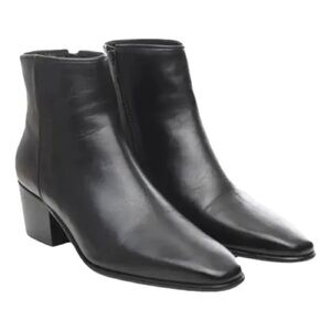 The Kooples Black Leather Ankle Boot w/ Side Zipper & Heel Size EU 41 US 10.5
